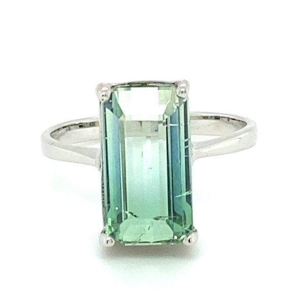 BiColor Tourmaline 7.22ct Solid 14K White Gold Ring - Picture 1 of 7